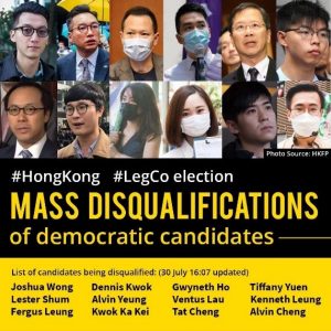 List of candidates being disqualified