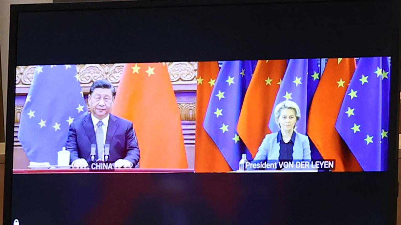 EU・中国首脳会議（写真：Abaca/アフロ）
