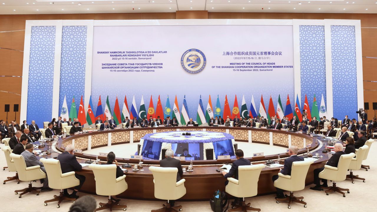 the 22nd meeting of the Shanghai Cooperation Organization (SCO) leaders' summit in Samarkand, Uzbekistan on September 16, 2022 (Credit Image: © Iranian Presidency/APA Images via ZUMA Press Wire)