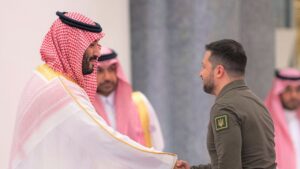 アラブ連盟首脳会議に参加したゼレンスキー大統領（提供:Saudi Press Agency/ロイター/アフロ）
