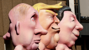 2025年　独ローズマンデーのカーニバル（プーチン・トランプ・習近平）（写真:ロイター/アフロ）