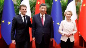訪中した仏大統領と欧州委員長が習近平国家主席と会談（2023年）（写真:代表撮影/ロイター/アフロ）